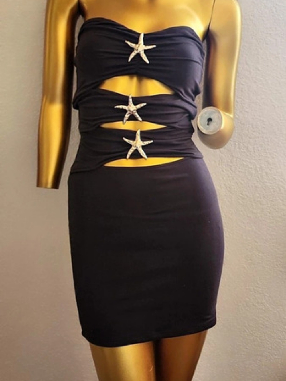 Forever 21 Cutout Mini Dress in Black Size Medium NWT